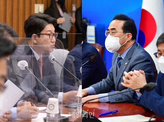 권성동 국민의힘 원내대표(사진 왼쪽)와 박홍근 더불어민주당 원내대표 ⓒ데일리안 박항구 기자