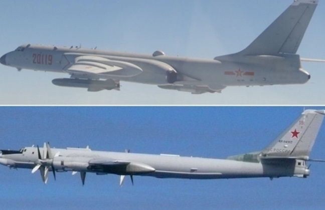 중국 군용기인 H-6폭격기(위))와 러시아 군용기인 TU-95폭격기(아래) ⓒ연합뉴스