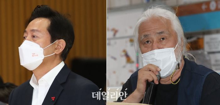 오세훈 서울시장과 박경석 전국장애인차별철폐연대 상임공동대표ⓒ데일리안 DB