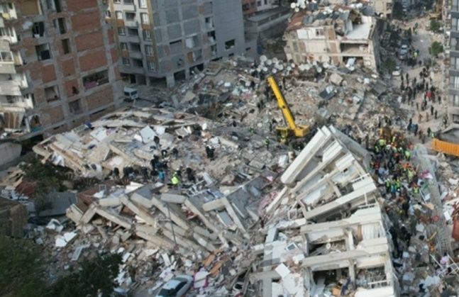 튀르키예 하타이 안타키아 시내 건물들이 지난 6일 발생한 지진으로 인해 무너져있다. ⓒ연합뉴스