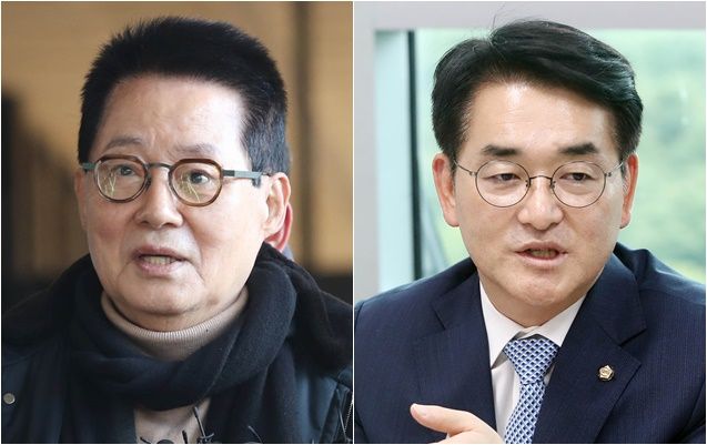 박지원(왼쪽) 전 국가정보원장, 박용진 더불어민주당 의원 ⓒ데일리안 홍금표·김민호 기자