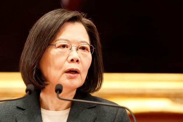 차이잉원 대만 총통이 지난 1월27일 타이베이에서 진행된 기자회견에서 답변을 하고 있다. ⓒ 로이터/연합뉴스