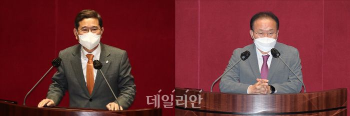 국민의힘 차기 원내대표 후보로 거론되고 있는 김학용 의원(왼쪽)과 윤재옥 의원(오른쪽) ⓒ데일리안DB
