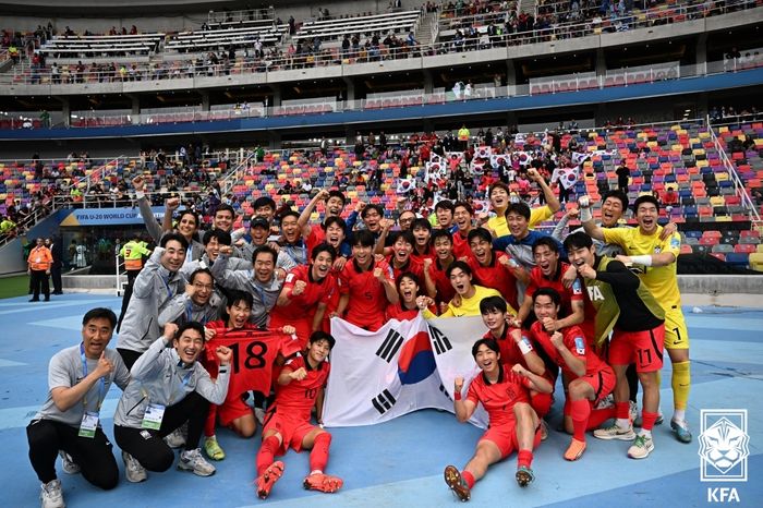2023 FIFA U-20 월드컵서 무패행진으로 4강 진출에 성공한 한국 20세 이하 축구대표팀. ⓒ 대한축구협회