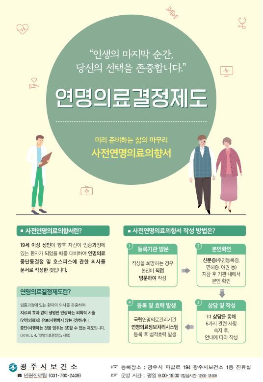 연명의료결정제도를 알리는 홍보 포스터.ⓒ광주시