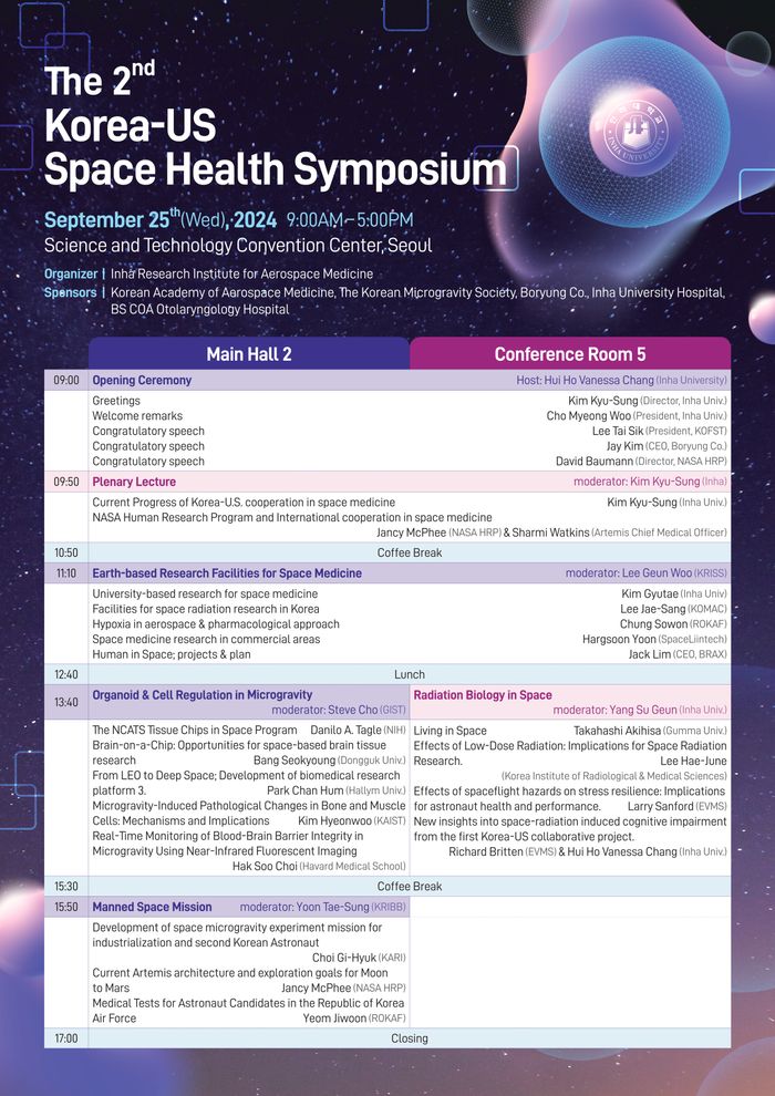 인하대, 제2회 한·미 우주의학 심포지엄 개최