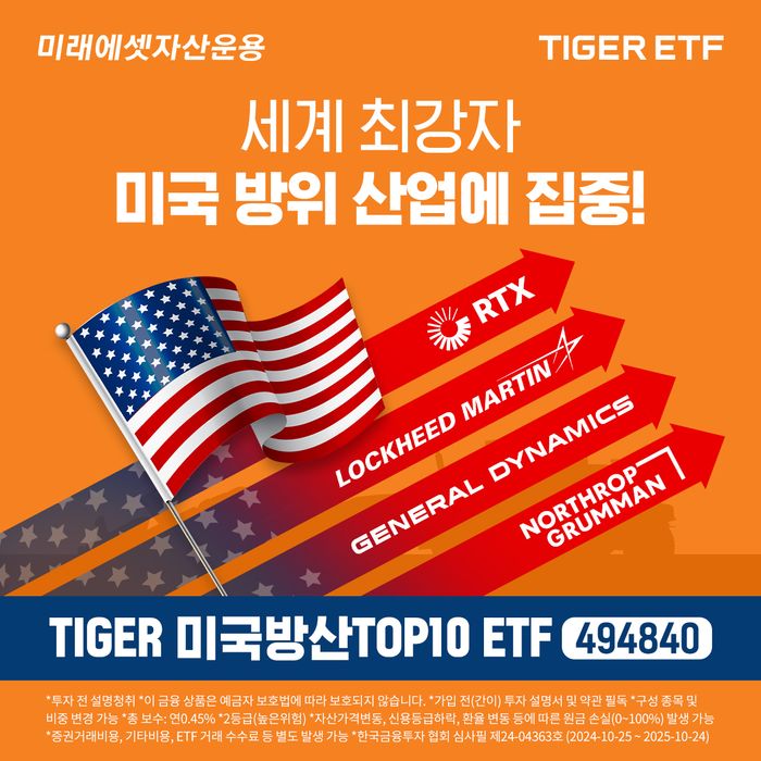 미래에셋운용, ‘美 방산 톱10 ETF’ 신규 상장