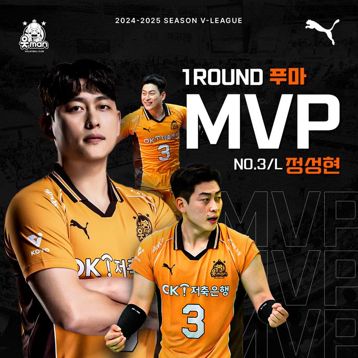 OK저축은행 정성현, 팬 선정 1라운드 구단 MVP