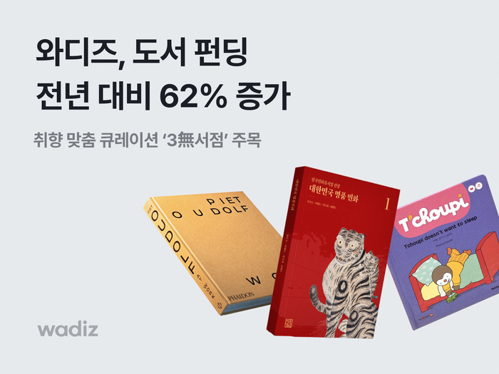 와디즈, 출판 업계 새로운 유통처로 부상…도서 펀딩 62% 증가