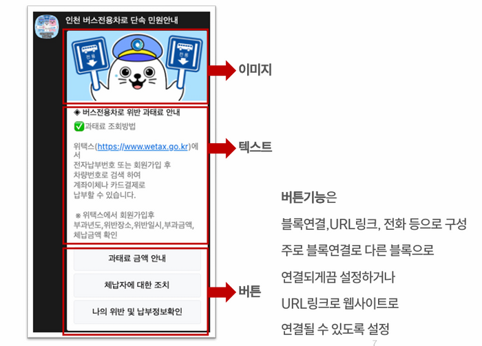 버스전용차로 단속 민원・조회 챗봇서비스