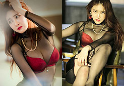 섹시 모델 김올리아, 검은 망사에 감춘 빨간 욕망