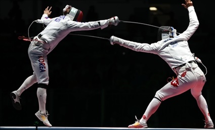 박상영 금메달 '돋는 찌르기' 제자 임레 투항