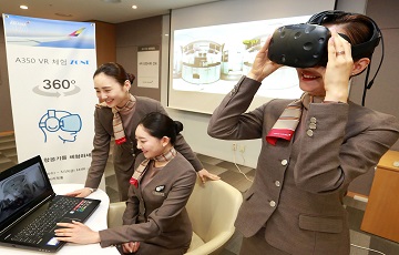 아시아나, VR 영상으로 신기종 A350 교육 효과 'UP'