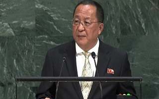 리용호 북한 외무상 "군사공격 기미 보이면 가차없이 선제행동"