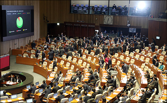 민주당·한국당 3석差…與 1당 지위 경고등, 국회의장직도 안갯속