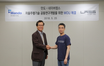 네이버랩스, 만도와 자율주행기술 공동 연구 MOU 체결