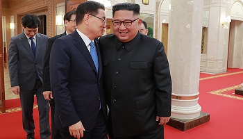 정의용 "김정은의 완전한 비핵화 확고한 의지 재확인"