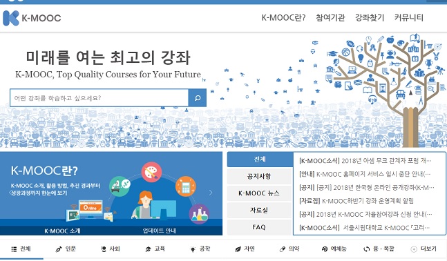 130억 예산 들인 K-MOOC, 이수자는 10명 중 1명