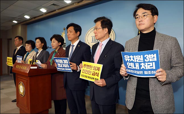 민주당 "자유한국당, 유치원 3법 연내 처리 협력하라"