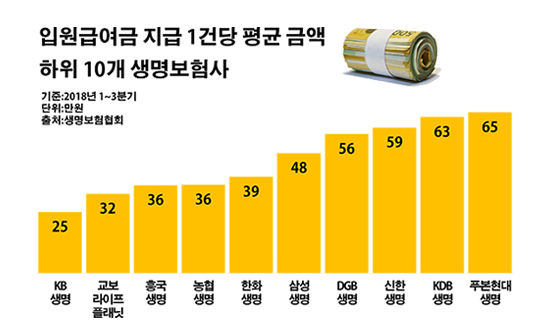 '천차만별' 생보사 입원비 보장…업체별로 최대 10배 差