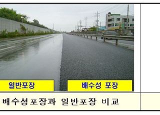 국토부, 배수성포장 활성화 추진…교통사고 예방·소음 저감