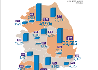 지난해 말 외국인 보유 국내 토지 248.7㎢, 전 국토의 0.2%
