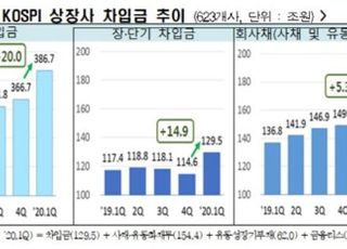 한경연 "1Q 상장사 총차입금 386조7천억...전년말 대비 20조 ↑"