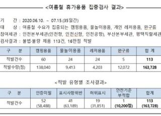 불법·불량 캠핑용품, 물놀이용품 등 16만점 통관단계 사전 차단