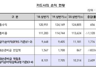 비용 감소에 카드사 웃었다…상반기 카드사 순익 18.9% ↑