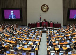 &lt;포토&gt;4차 추경안 시정연설하는 정세균 총리 