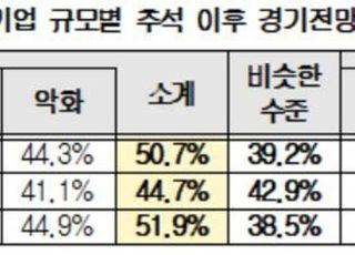 추석상여금 지급기업 5.4%p 줄었다…"4Q 경기 1~3Q 보다 어려워"