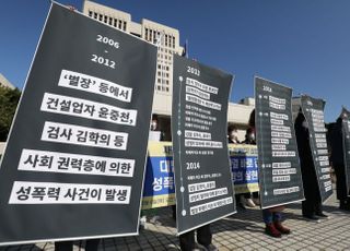 &lt;포토&gt; '김학의, 윤중천 등에 의한 성폭력 사건' 기자회견