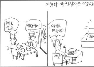 [D-시사만평] 국회 국감장, 차벽했나?…핵심 증인 없는 '맹탕'