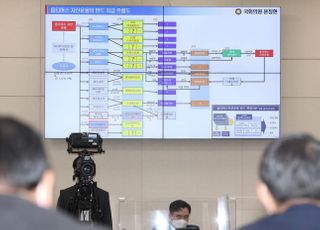 &lt;포토&gt; 금융위원회 국정감사에 등장한 '옵티머스 자산운용 펀드 자금 흐름도'