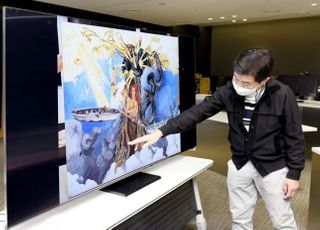 [포토]삼성 QLED 8K TV, 미술대회 작품 심사에 활용