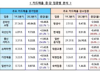 '코로나'에 판도바뀐 카드매출…항공 울고 온라인쇼핑·국산신차 웃었다