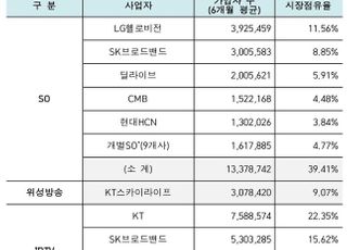 KT, 상반기 유료방송 점유율 31% 1위…전체 가입자 증가폭 감소