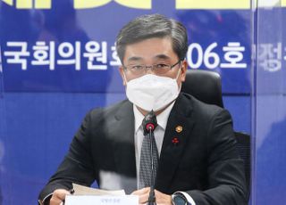 &lt;포토&gt; 군사시설 보호구역 해제 및 완화 당정협의 발언하는 서욱 국방부 장관