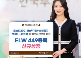 한국투자증권, ELW 449종목 신규 상장