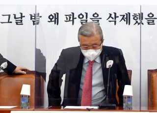 &lt;포토&gt; 자리에 앉는 김종인 비대위원장