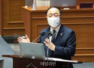 의원들 앞에 선 홍남기 "당국이 재정 건전성 보는 시각 존중해달라"