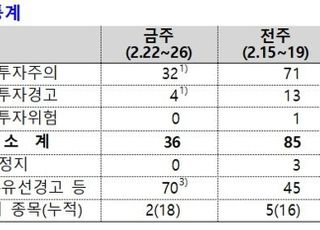 거래소, 쿠팡·2차전지주 등 시장경보조치 36건 발동