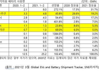 글로벌 배터리 시장서 中 '폭풍성장'…K배터리도 '톱10'