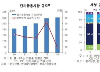 지난해 단기금융시장 360조 돌파...‘코로나19’로 성장세 둔화