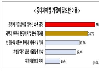 한경연 "기업 절반 이상, 중대재해처벌법 시행 개정 필요"