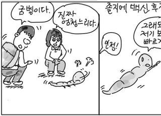 [D-시사만평] 코로나 백신 후진국 된 한국…급할 것 없어 '굼벵이'처럼