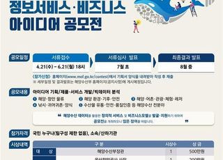 해수부 ‘해양수산 정보서비스‧비즈니스 아이디어 공모전’ 개최