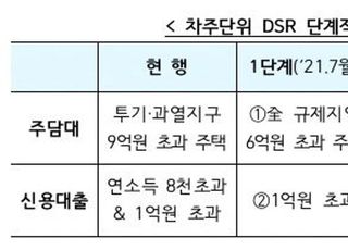 오는 7월부터 '규제지역 6억 초과 주택' 차주 DSR 규제 받는다