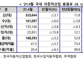 공장은 멈춰도 바퀴는 굴렀다… 4월 자동차 생산·수출 모두 늘어