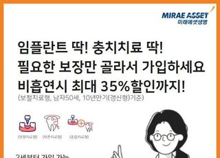 미래에셋생명, 온라인 비흡연딱딱치아보험 출시